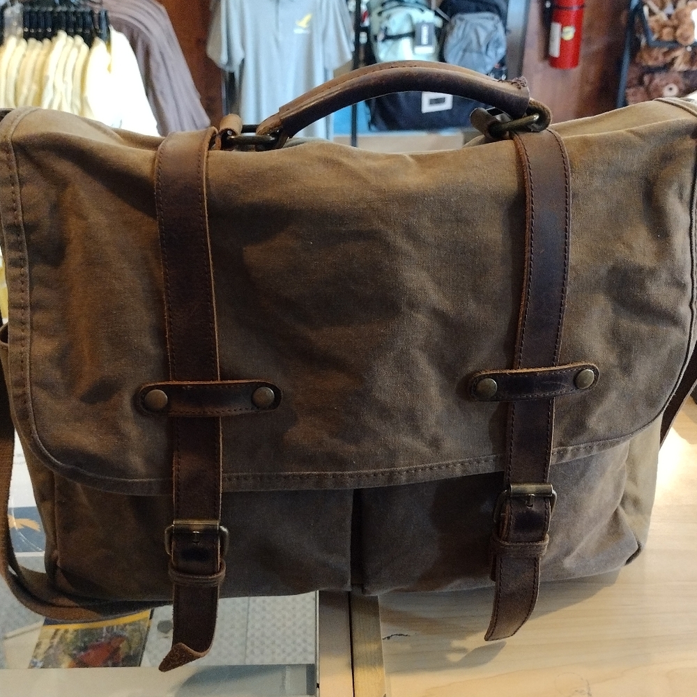 Newhey Vintage Brown Canvas Messenger Bag - Picture 4 of 10
